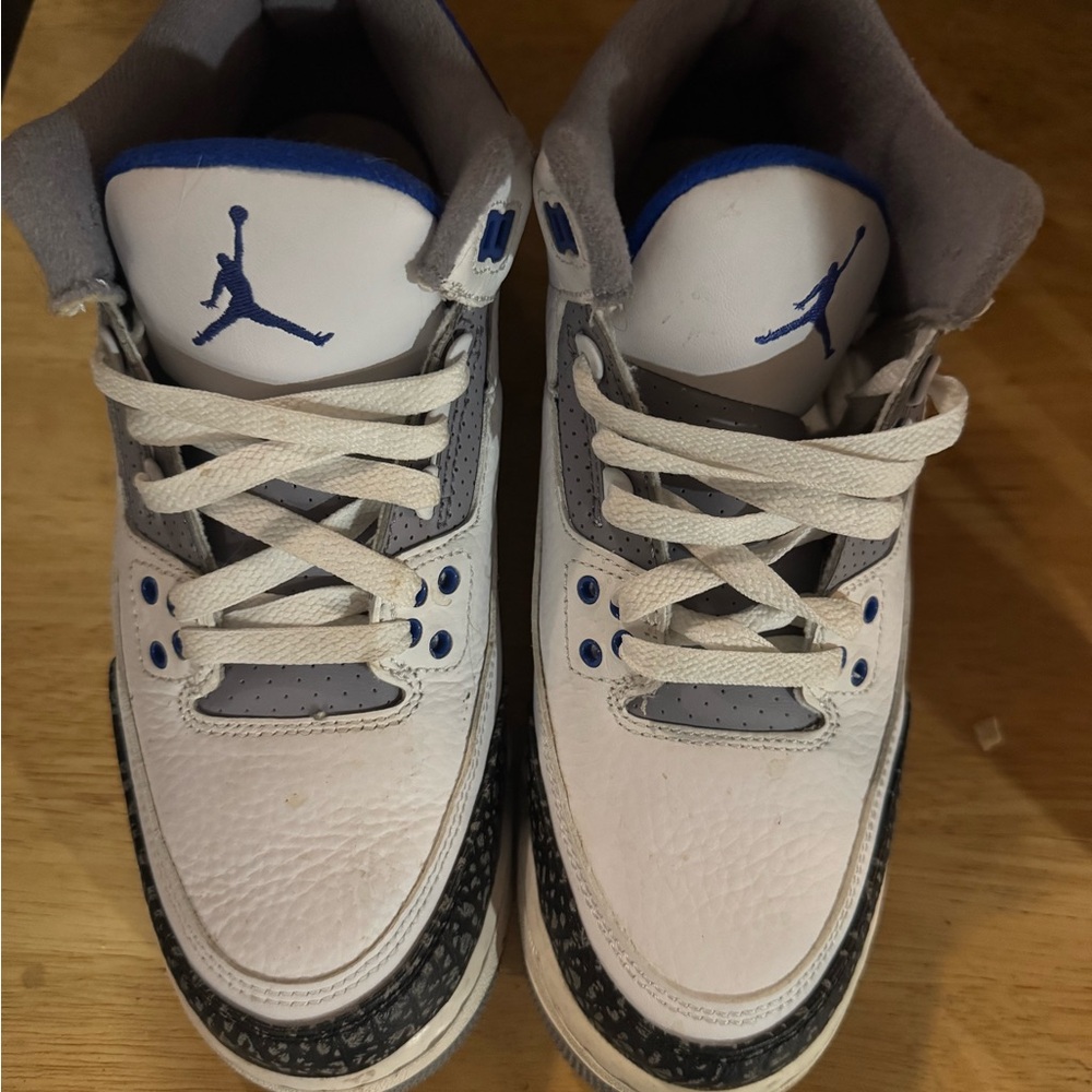 Jordan Sneakers 3  - White and Blue Motorsport